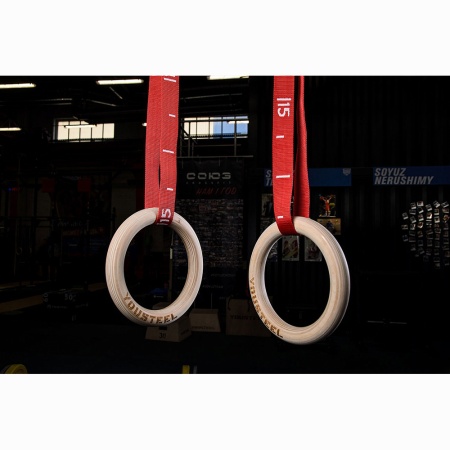 Купить Кольца гимнастические 32 мм красные стропы в Вихоревке 
