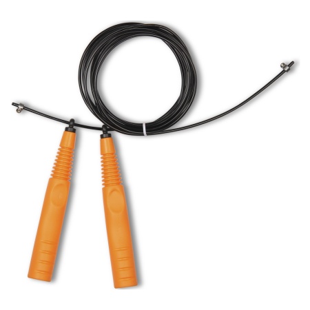 Купить Скакалка высокооборотная Кроссфит стальной шнур в оплетке 2.9 м чёрно-оранжевая в Вихоревке 